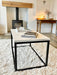 Marble Coffee Side End Table - White Quartz Matte Black Frame