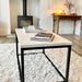 Marble Coffee Side End Table - White Quartz Matte Black Frame