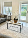 Marble Coffee Side End Table - White Quartz Matte Black Frame