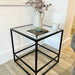 Glass Metal Side Coffee Console End Table