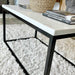 Marble Coffee Side End Table - White Quartz Matte Black Frame