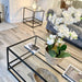 Glass Metal Side Coffee Console End Table