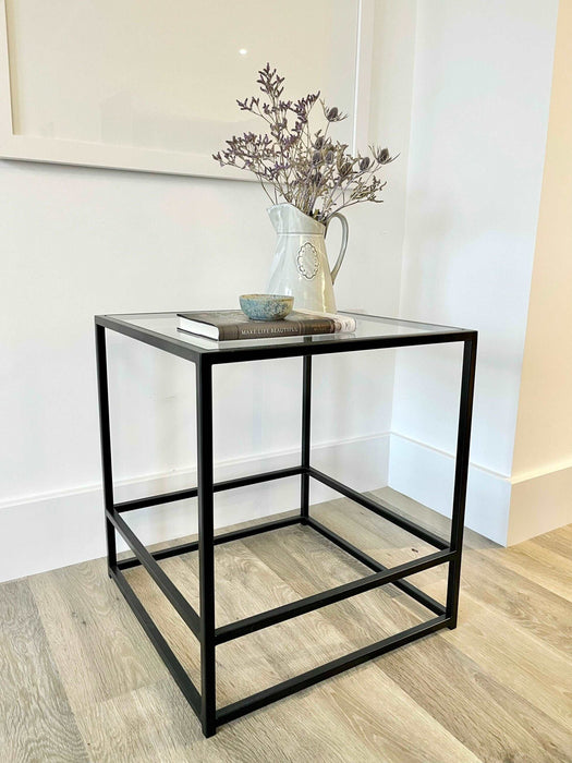 Glass Metal Side Coffee Console End Table