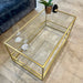 Gold Glass Metal Coffee Side Table