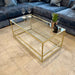 Gold Glass Metal Coffee Side Table