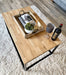 Oak Coffee Table Matte Black Steel Frame