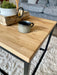 Oak Coffee Table Matte Black Steel Frame