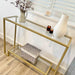 Gold Glass Console Side End Table