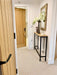 Oak topped console radiator shelf cover table
