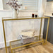 Gold Glass Console Side End Table