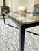 Glass and Black Metal Coffee Table