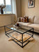 Glass Black Metal Coffee Table