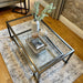 Glass Metal Coffee Table Dark Bronze