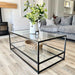 Glass Metal Coffee Table - Double Shelf