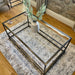 Glass Metal Coffee Table Dark Bronze