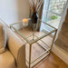 Glass Metal Side Coffee End Table