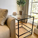 Glass Metal Side Table Dark Bronze