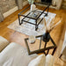 Glass Sofa Side End Table Dark Bronze