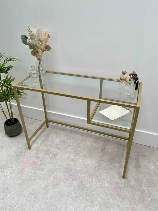 Gold Metal & Glass Dressing Table UK Rose And Walker Gold Metal & Glass Dressing Table UK Rose And Walker