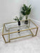 Glass Metal Coffee Table Gold