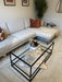 Glass Black Metal Coffee Table