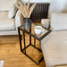 Glass Sofa Side End Table Dark Bronze