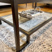 Glass Metal Coffee Table Dark Bronze