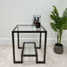 Glass Metal Side Table Dark Bronze