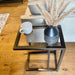 Glass Sofa Side End Table Dark Bronze