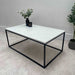 Marble Coffee Table Matte Black Frame