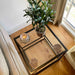 Glass Metal Side Table Dark Bronze
