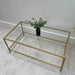 Gold Glass Metal Coffee Table