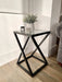 Twisted Glass Matte Black Side Table