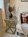 Gold Twisted Metal Glass Side Table