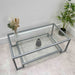 Glass Metal Coffee Table Silver Grey