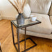 Glass Sofa Side End Table Dark Bronze