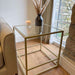 Glass Metal Side Coffee End Table