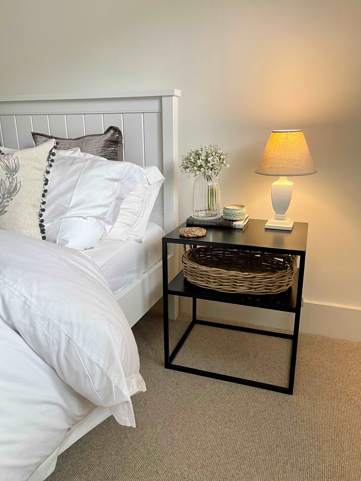 Metal and glass shop bedside tables