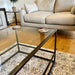Glass Metal Coffee Table Dark Bronze
