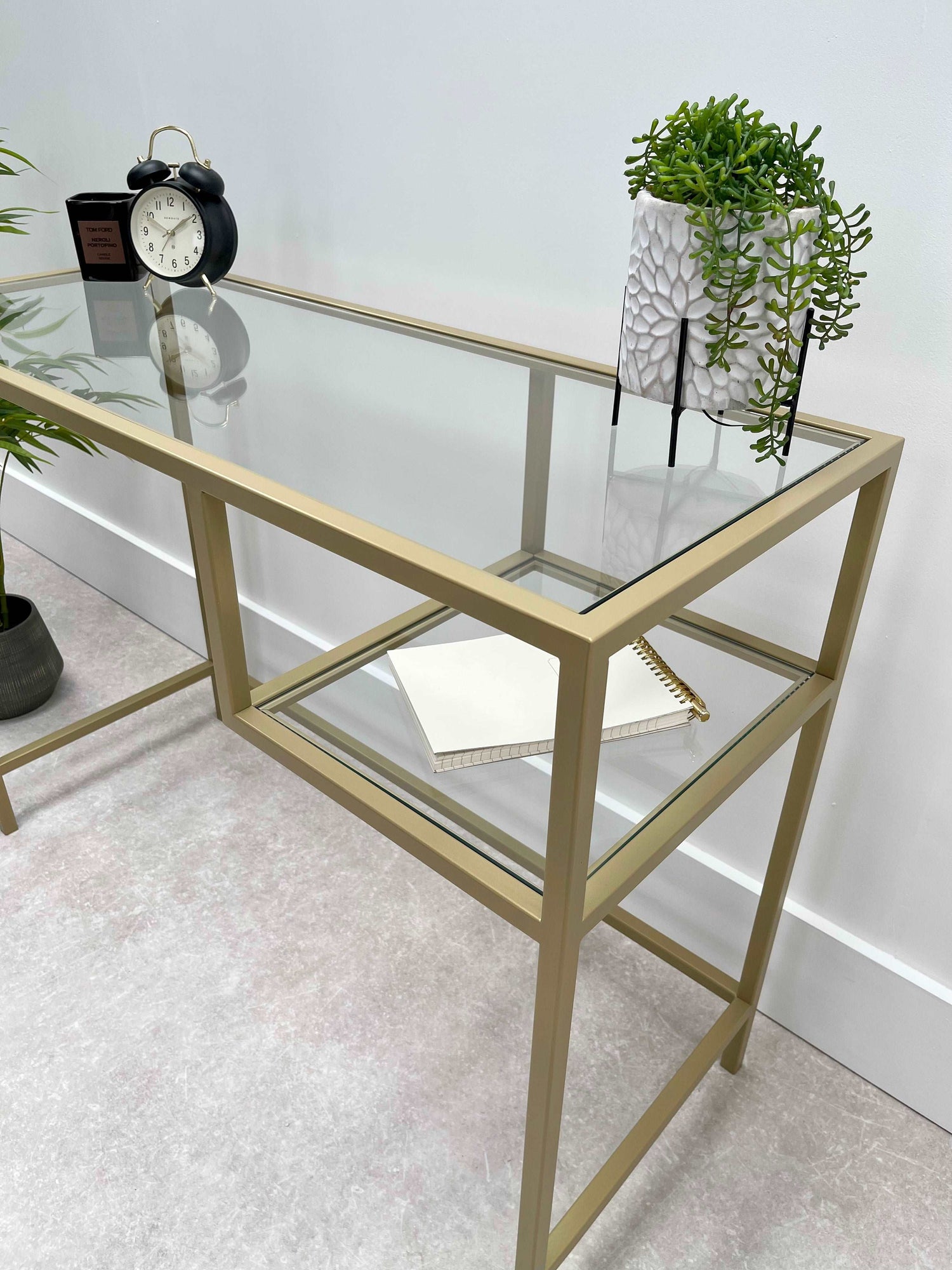 Glass and gold desk hotsell