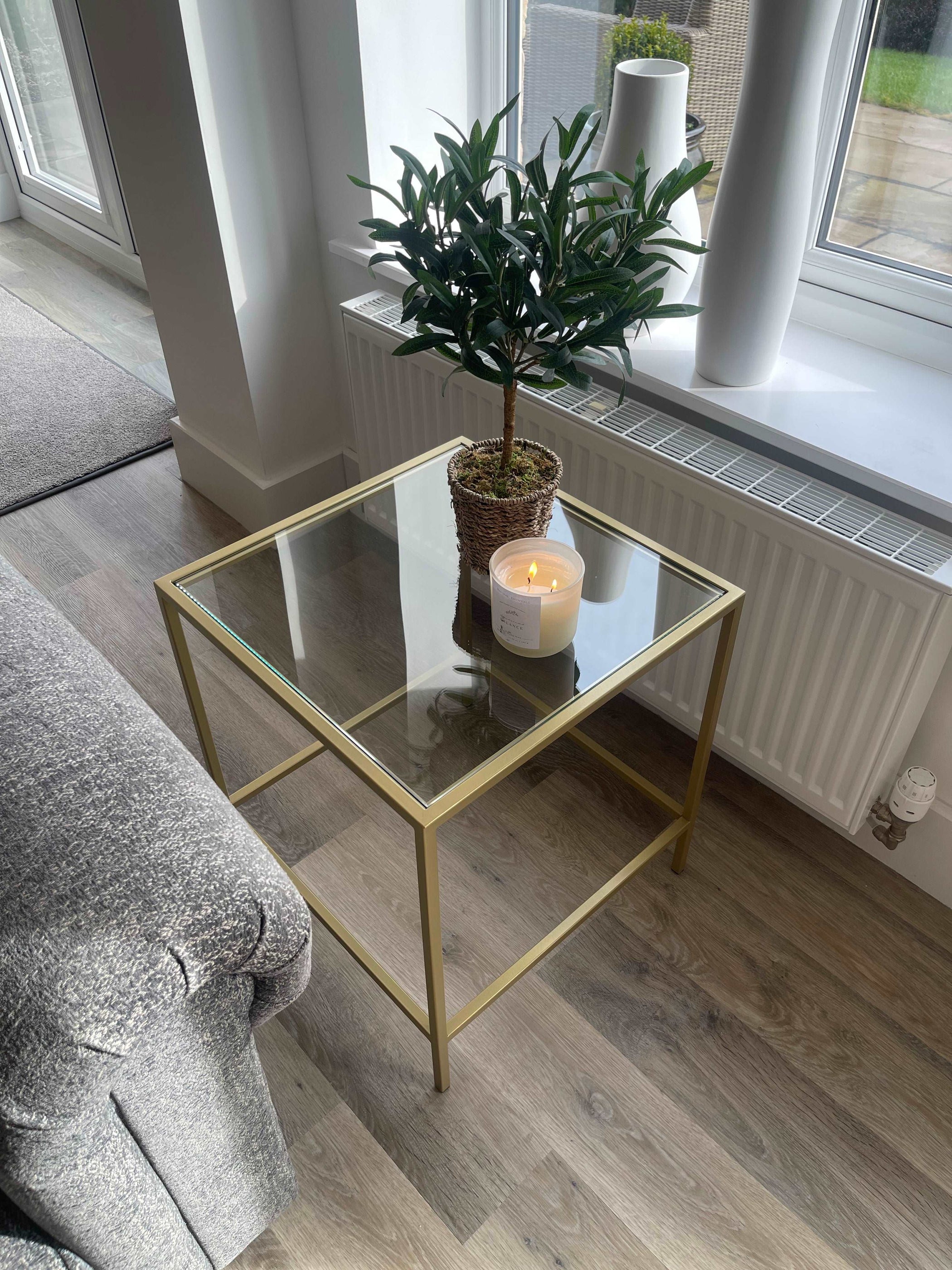 Gold Frame Glass Side Table UK — Rose And Walker