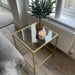 Gold Glass Side Table