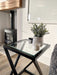 Twisted Glass Matte Black Side Table
