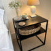 Matte Black Metal Bedside Table