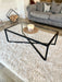 Glass and Black Metal Coffee Table