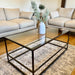 Glass Metal Coffee Table Dark Bronze