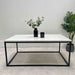 Marble Coffee Table Matte Black Frame