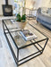 Glass Black Metal Coffee Table