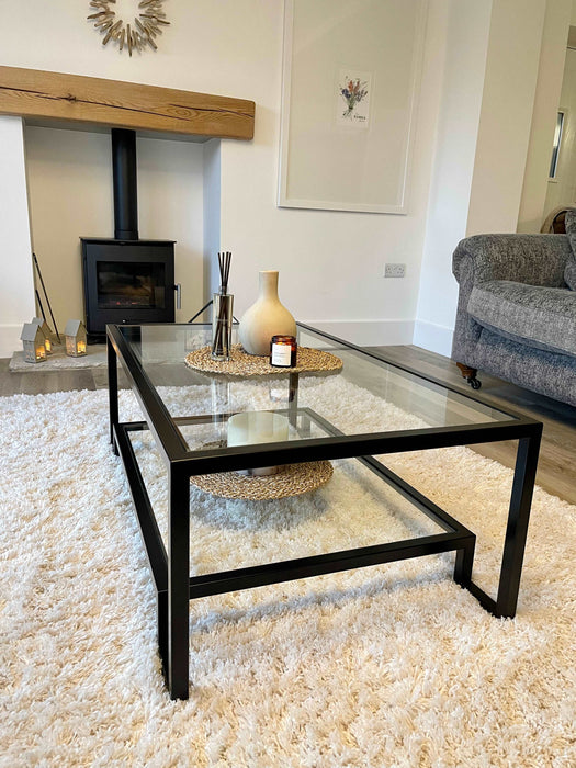 Glass Metal Coffee Table