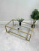 Glass Metal Coffee Table Gold